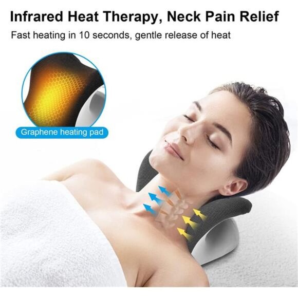 Heated Neck Stretcher w/ Magnetic Therapy Pillowcase, Neck and Shoulder Relaxer - Picture 3 of 7